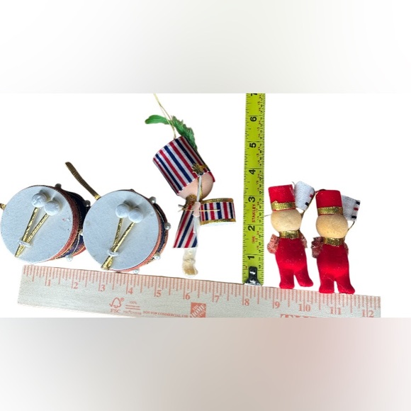 Christmas ornaments drummers flocked blow mold made in Japan - Picture 2 of 2